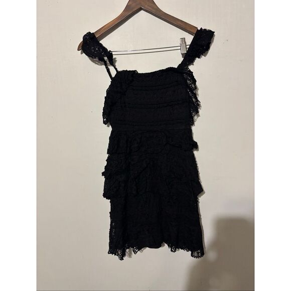 Show Me Your Mumu Tracy Tiered Ruffle Dress Black Women's Size Small - Picture 2 of 7